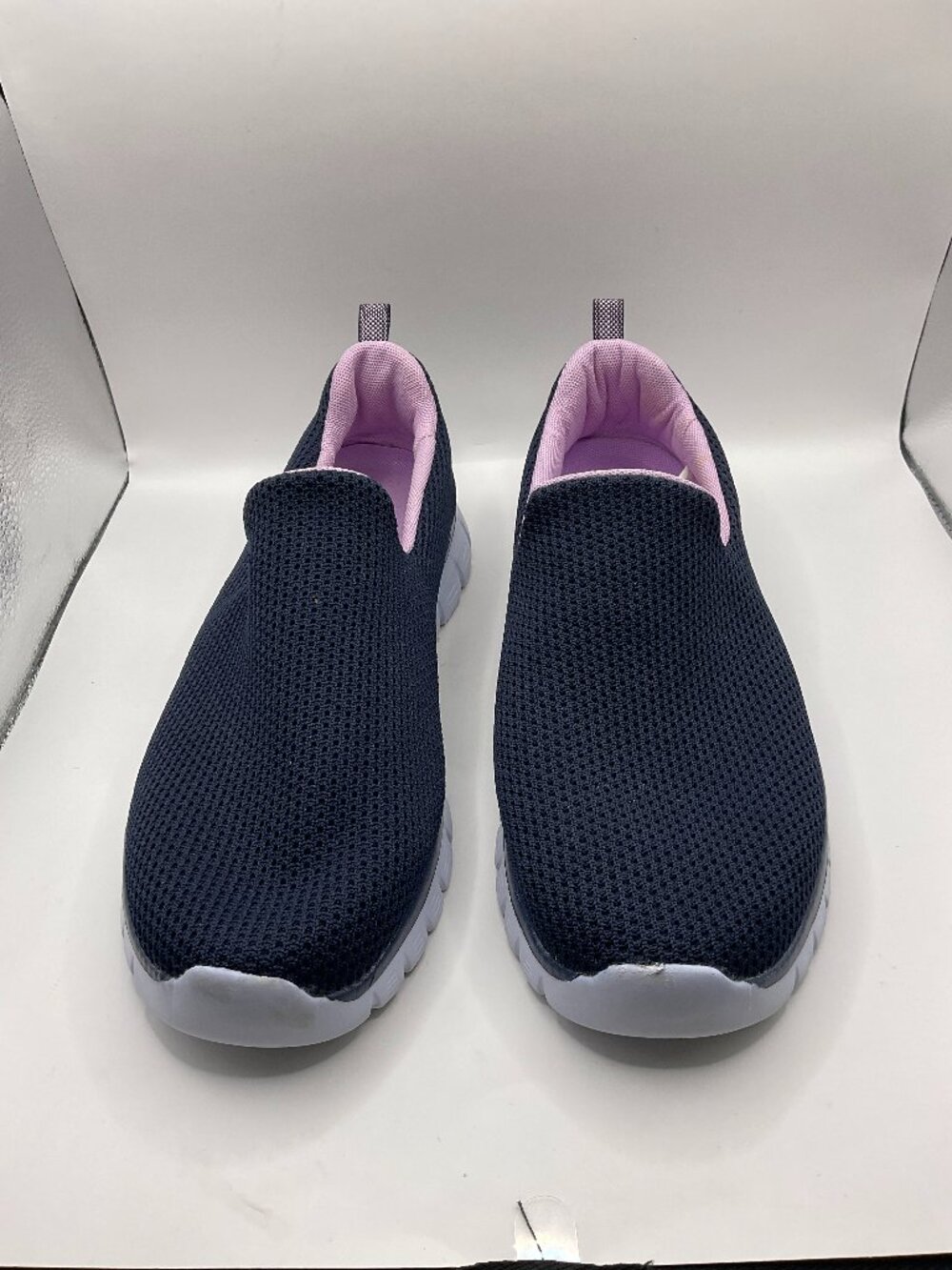 Women’s Navy Blue Slip-On Sneakers with Pink Lining